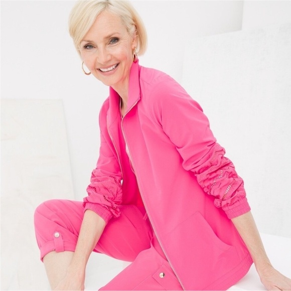 Chico's Jackets & Blazers - Chicos Zenergy Novelty Cut Out Print Jacker Small